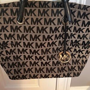 Michael Kors Signature Black and Tan Tote